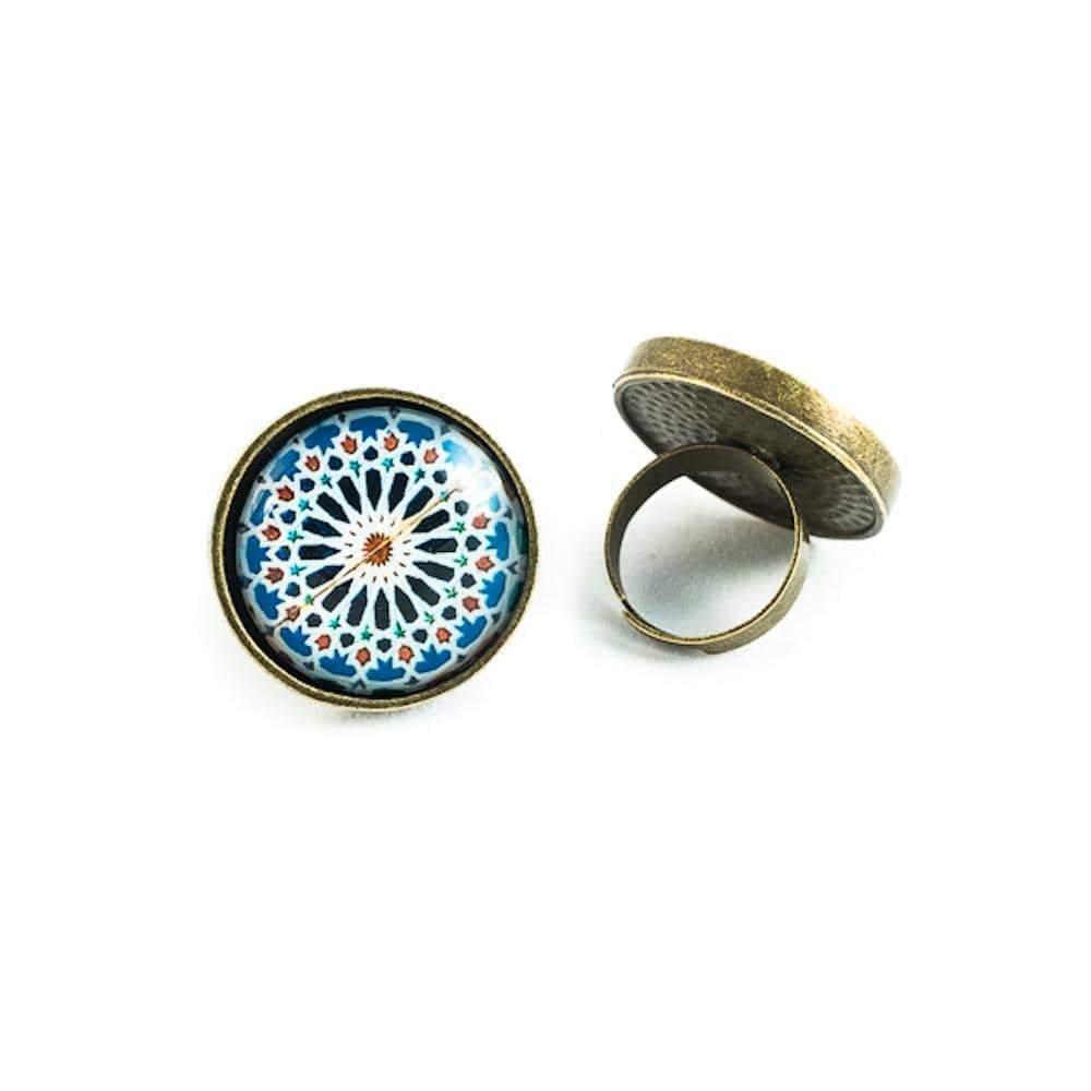 luisa-paix-o-azulejo-bague-fantaisie-r-glable-motif-bleu image 1