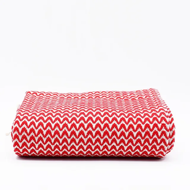 luisa-paix-o-ondas-plaid-coton-rouge-180x130-cm-artisanal image 1