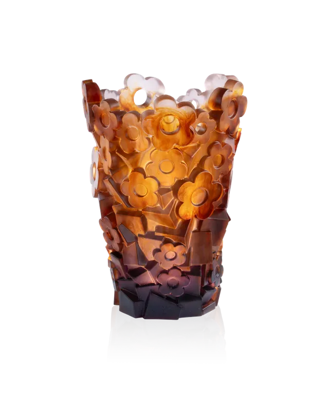 daum-art-cristal-blooming-rock-hubert-le-gall-vase-grand-mod-le-99-ex image 1