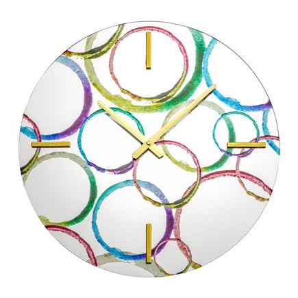 baroni-home-orologi-horloge-murale-verre-pois-43cm-dor-e image 2