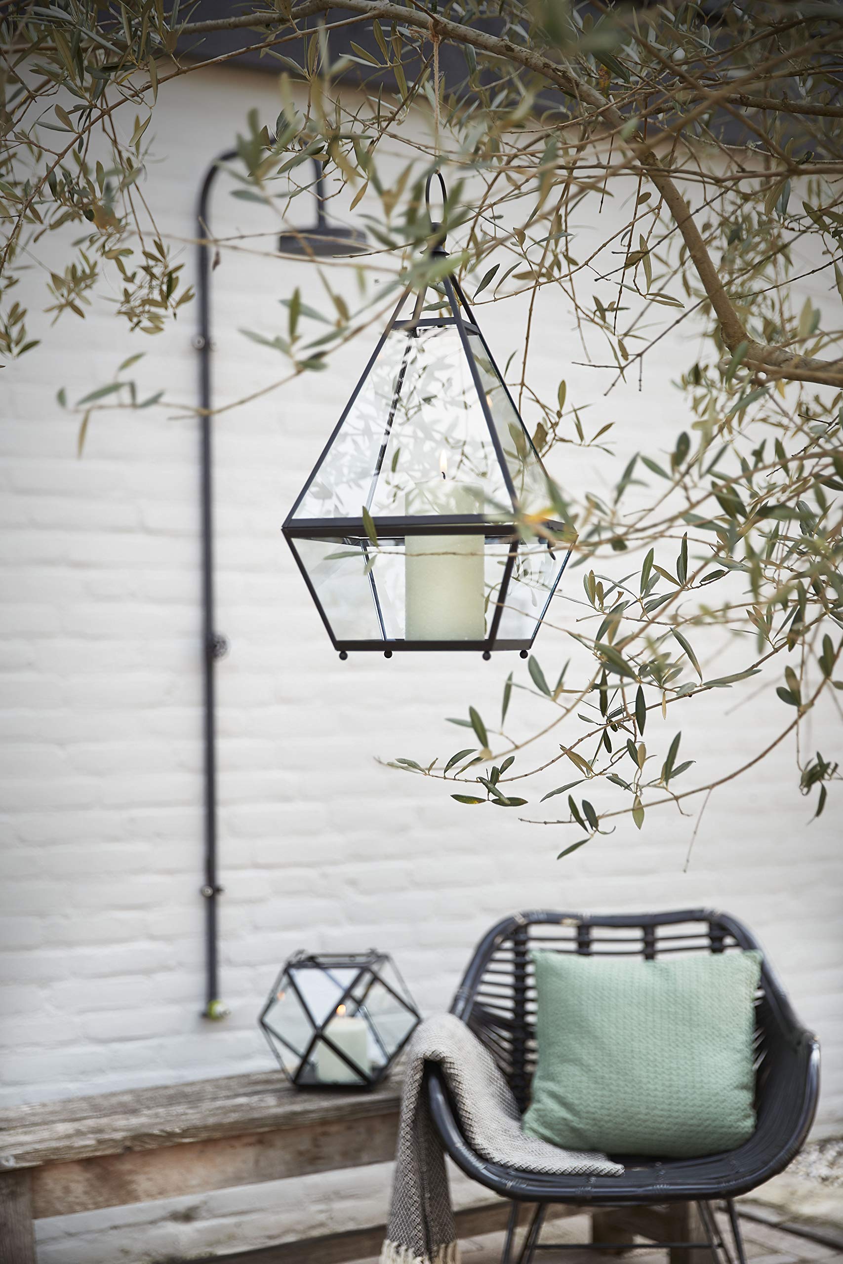 mica-decorations-brienon-lanterne-noire-verre-m-tal-bougie image 7