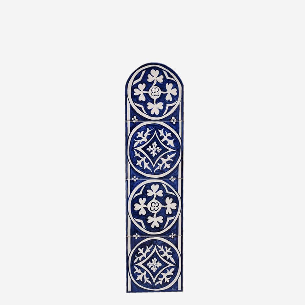 luisa-paix-o-azulejos-panneau-56x14cm-4-carreaux-peints-main image 2