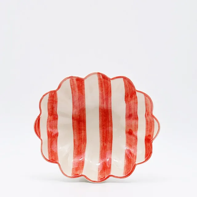 luisa-paix-o-costa-nova-mar-plat-service-c-ramique-rouge-29x26cm image 1