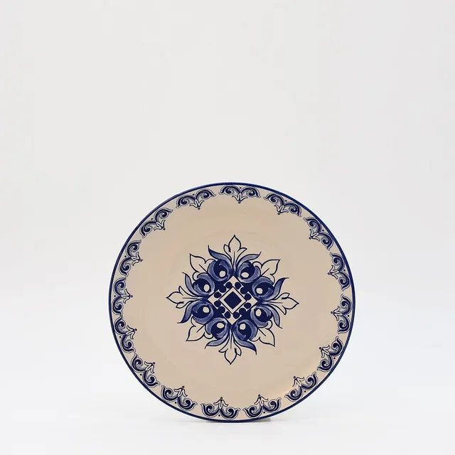 luisa-paix-o-bras-o-assiette-c-ramique-bleue-20cm image 1