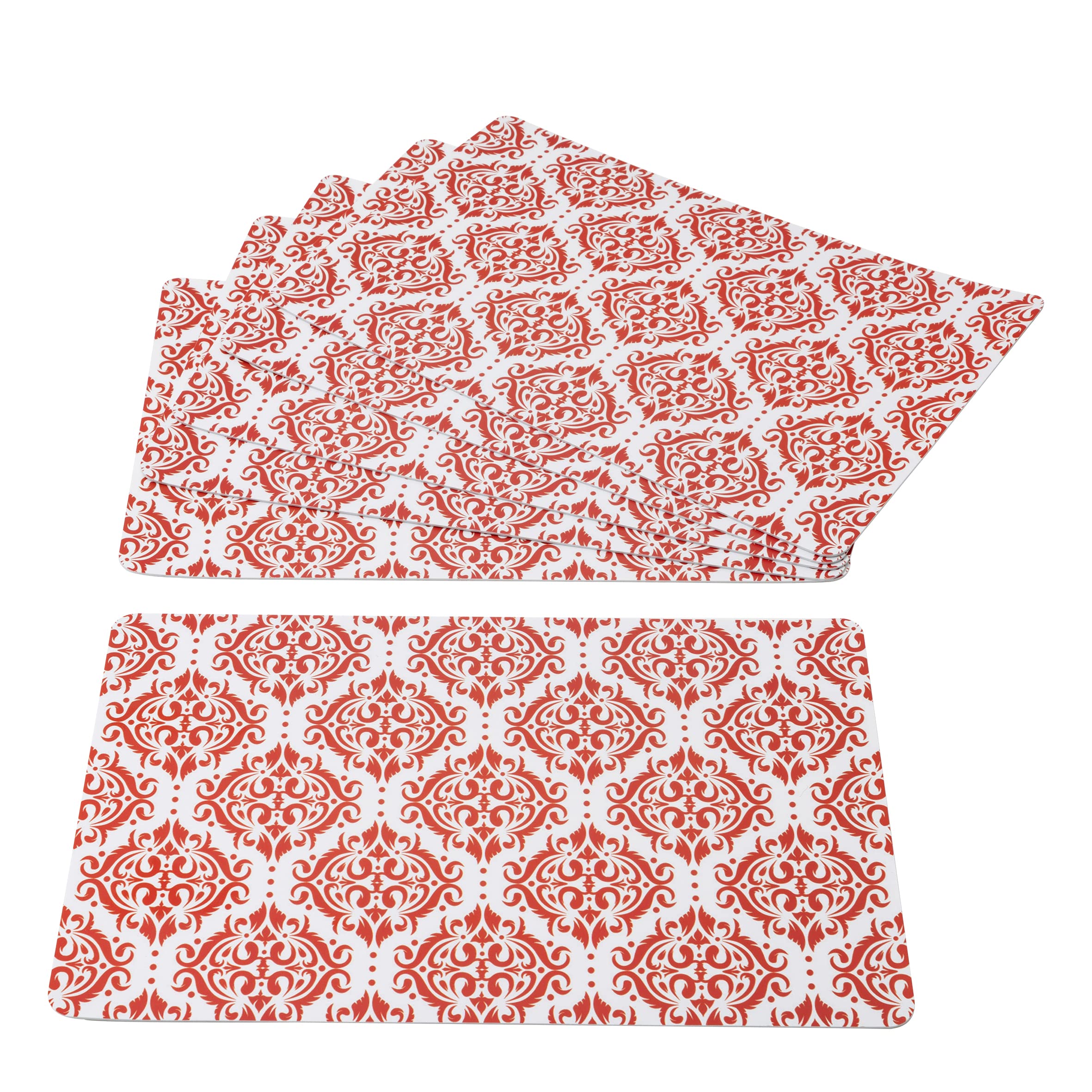 baroni-home-cucina-lot-6-sets-de-table-pvc-damas-rouges-44x28-cm image 1