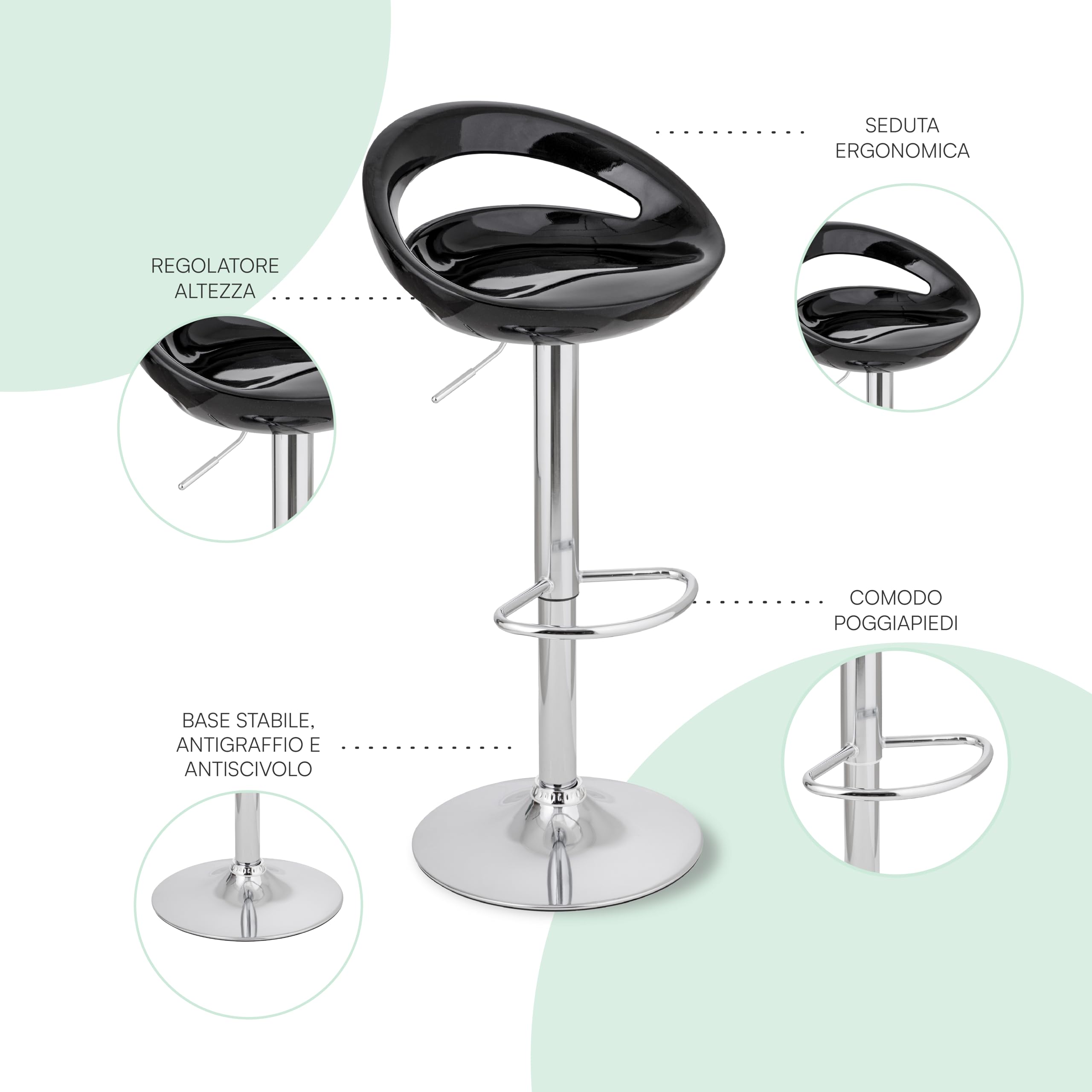 baroni-home-sedie-tabouret-de-bar-pivotant-noir-1-pi-ce-r-glable image 4
