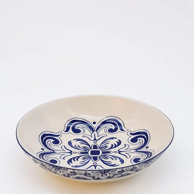 luisa-paix-o-floral-saladier-c-ramique-bleu-25-cm image 1