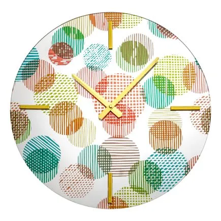 baroni-home-orologi-horloge-murale-verre-pois-43cm-dor-e image 1