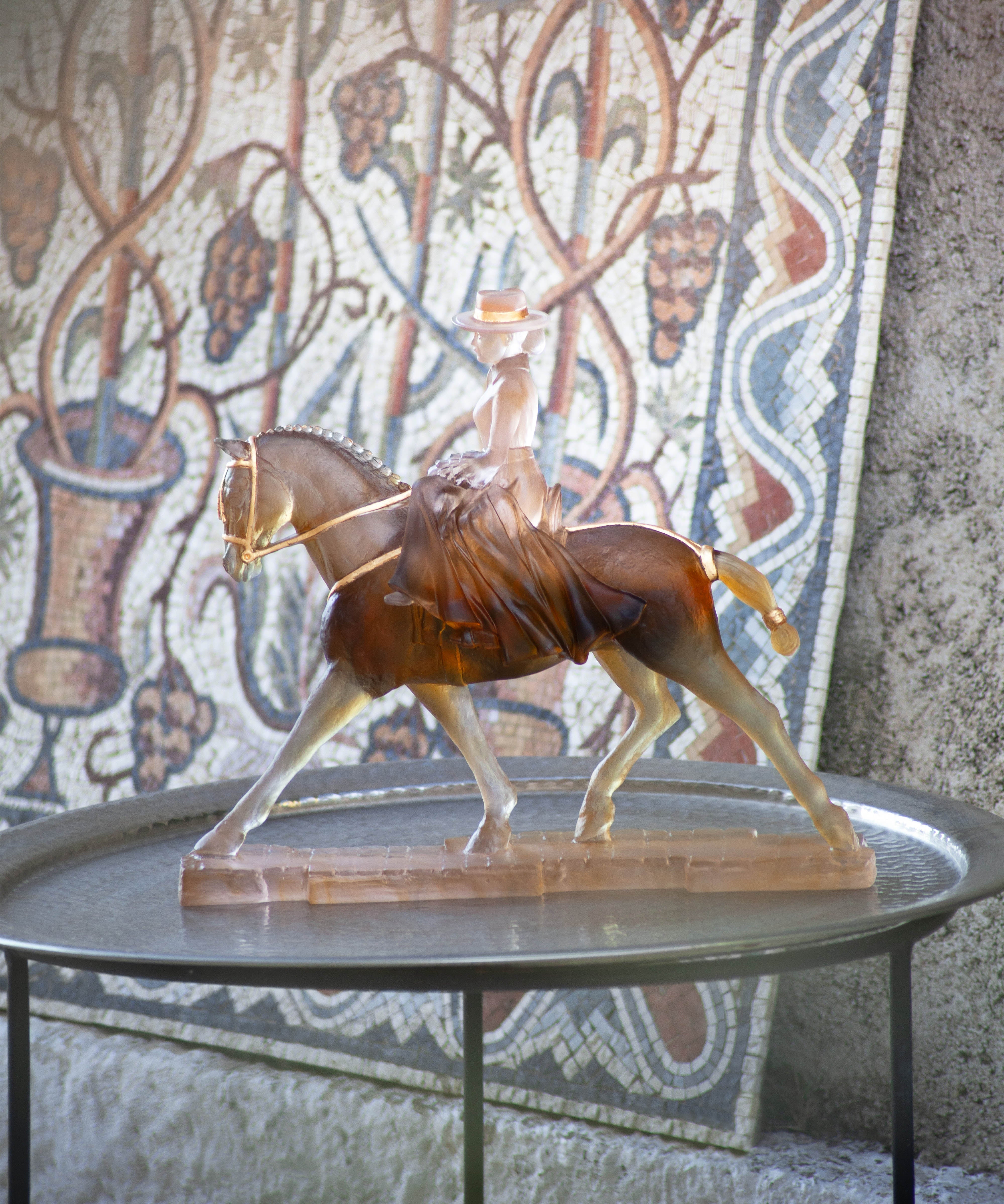 daum-univers-animalier-cavali-re-andalouse-sculpture-cristal image 4