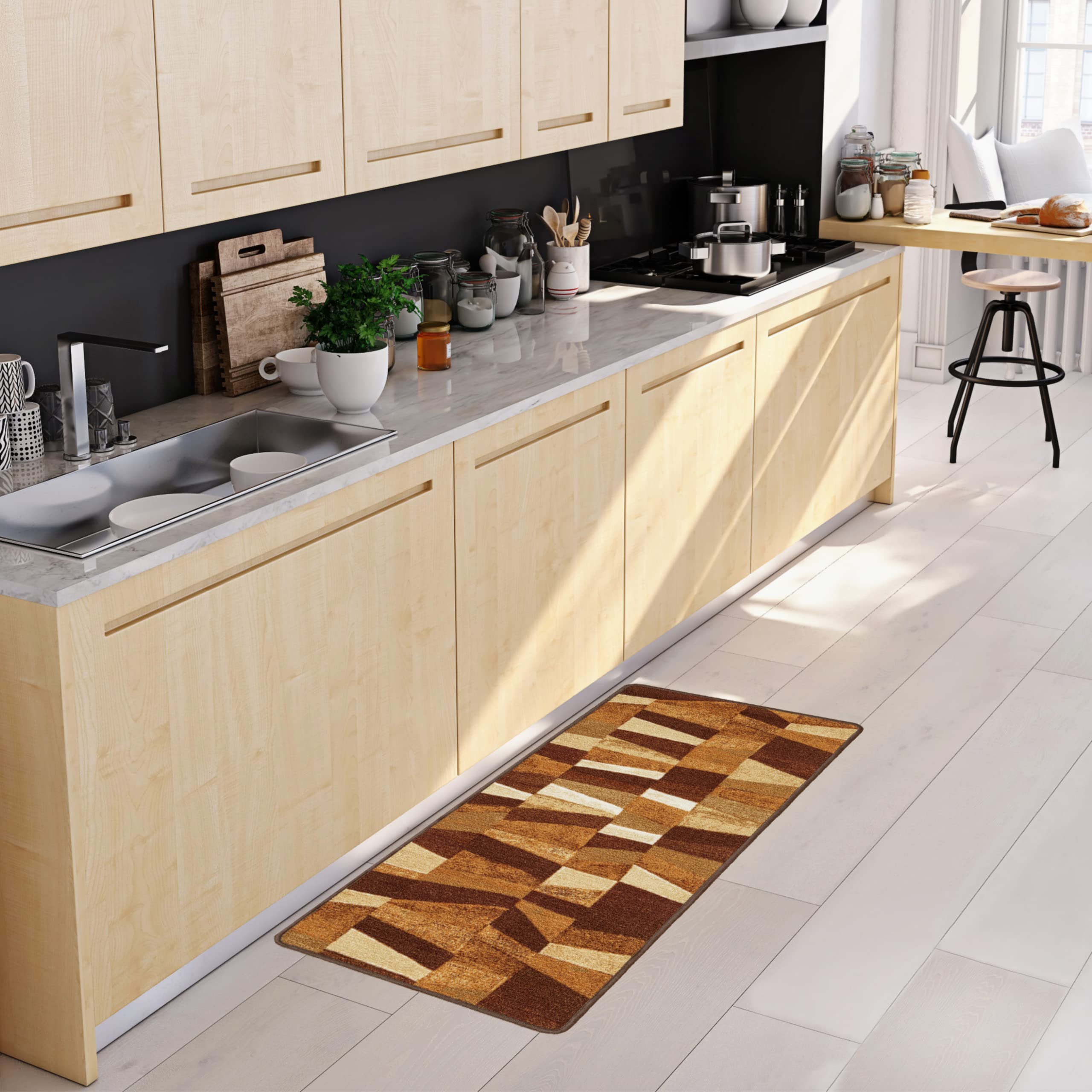 baroni-home-cucina-tapis-cuisine-57x140-cm-marron-g-om-trique image 2