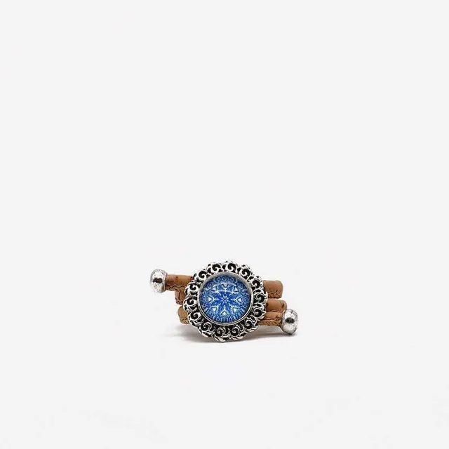 luisa-paix-o-azulejo-bague-li-ge-m-daillon-bleu-ajustable image 1