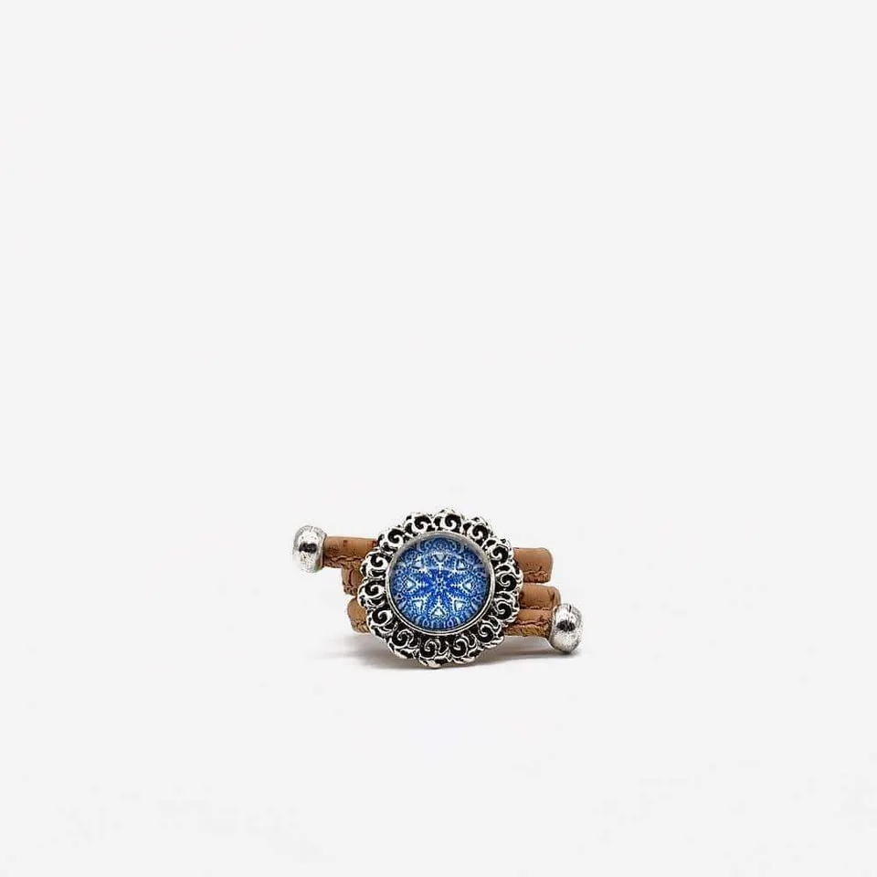 luisa-paix-o-azulejo-bague-li-ge-m-daillon-bleu-ajustable image 1