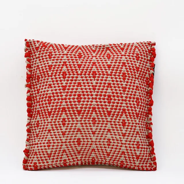 luisa-paix-o-housse-de-coussin-fibres-recycl-es-rouge-40x40cm image 1