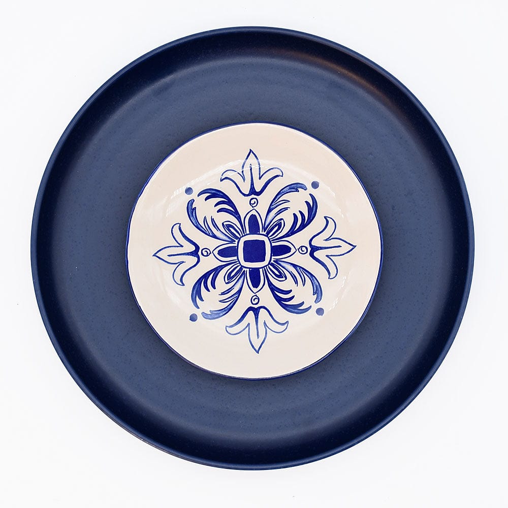 luisa-paix-o-floral-assiette-c-ramique-bleu-15cm image 4